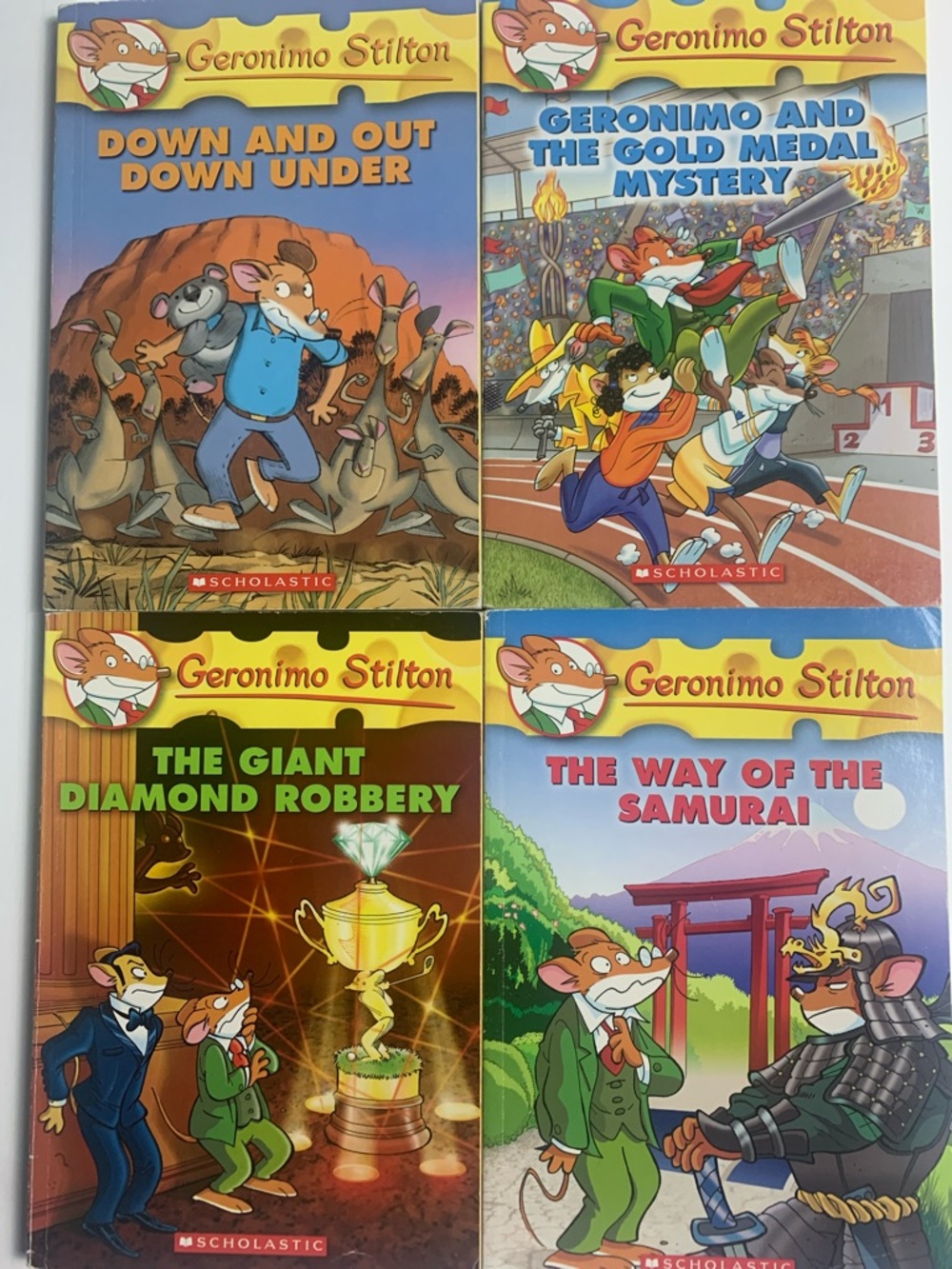 Geronimo Stilton 4 Book Bundle Vol. 29,33,44,49 EUC Scholastic Children’s Series